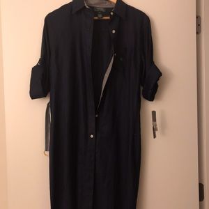 NWT Lauren Ralph Lauren Linen Navy Dress (M)